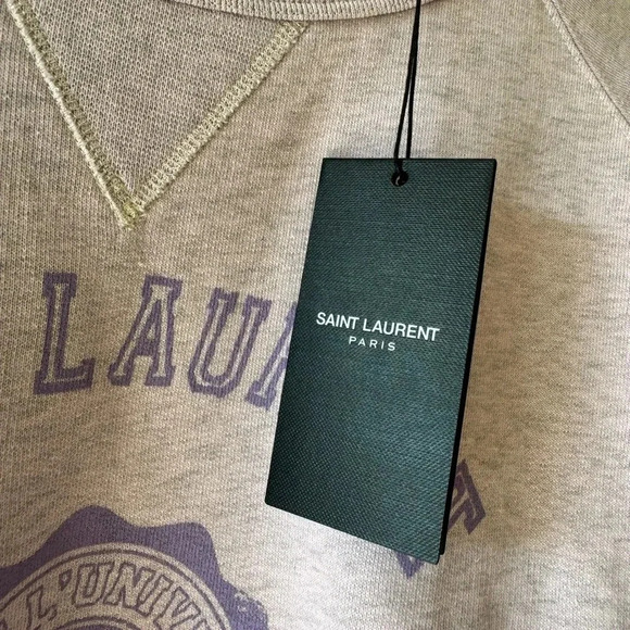 SAINT LAURENT YSL NWT Saint Laurent Universite Oversized Sweatshirt Fleece M - Picture 8 of 12